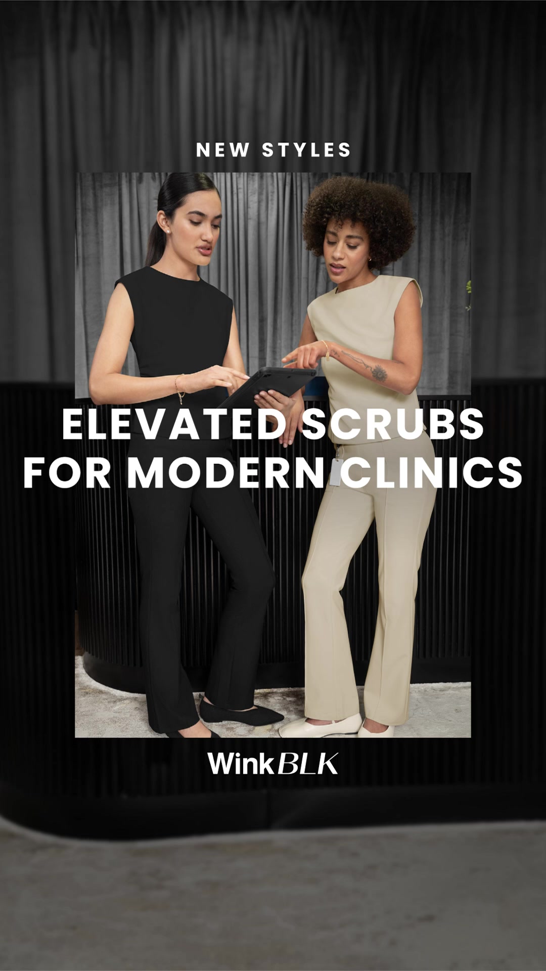 Wink Scrubs Facebook ad: WINK BLK NEW STYLES