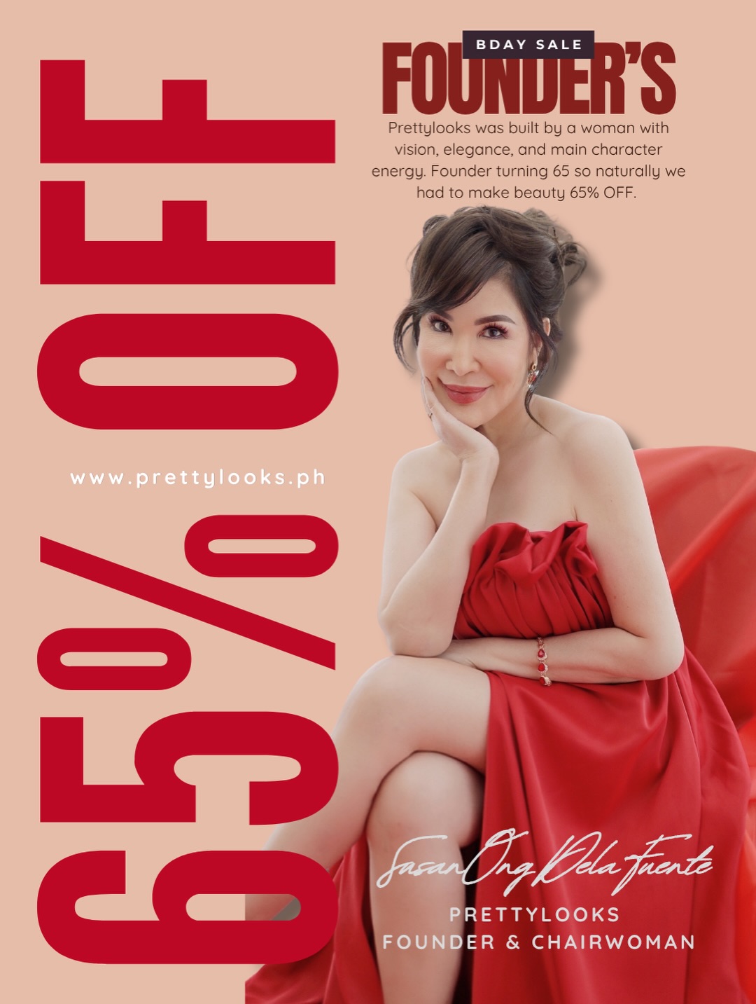 Prettylooks Facebook ad: The week after her birthday, we’re still celebrating…