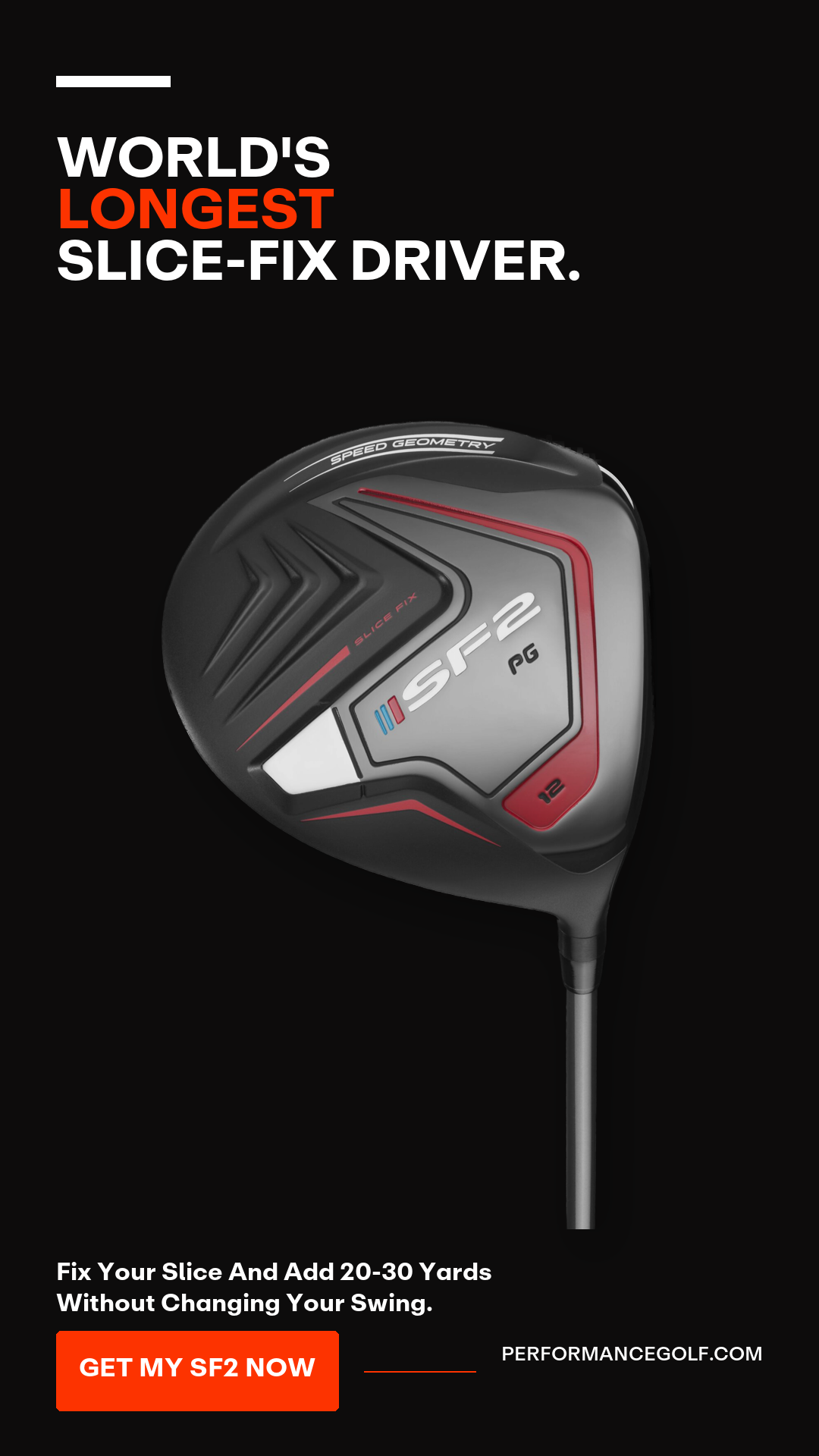 Performance Golf Facebook ad