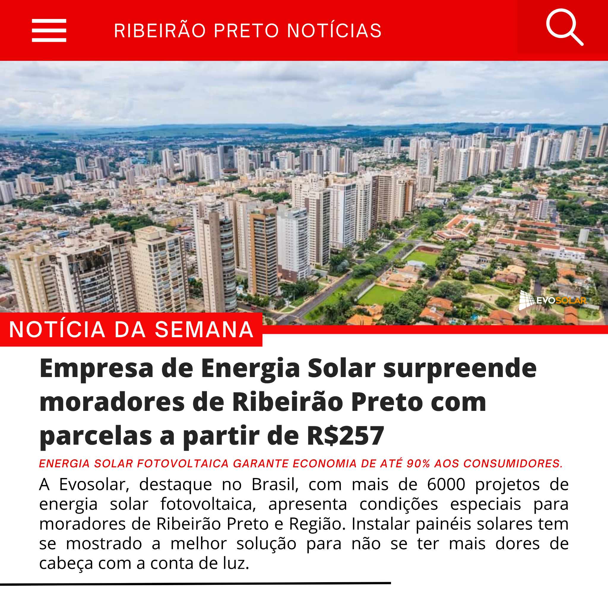 Evosolar - Usinas Fotovoltaicas Facebook ad