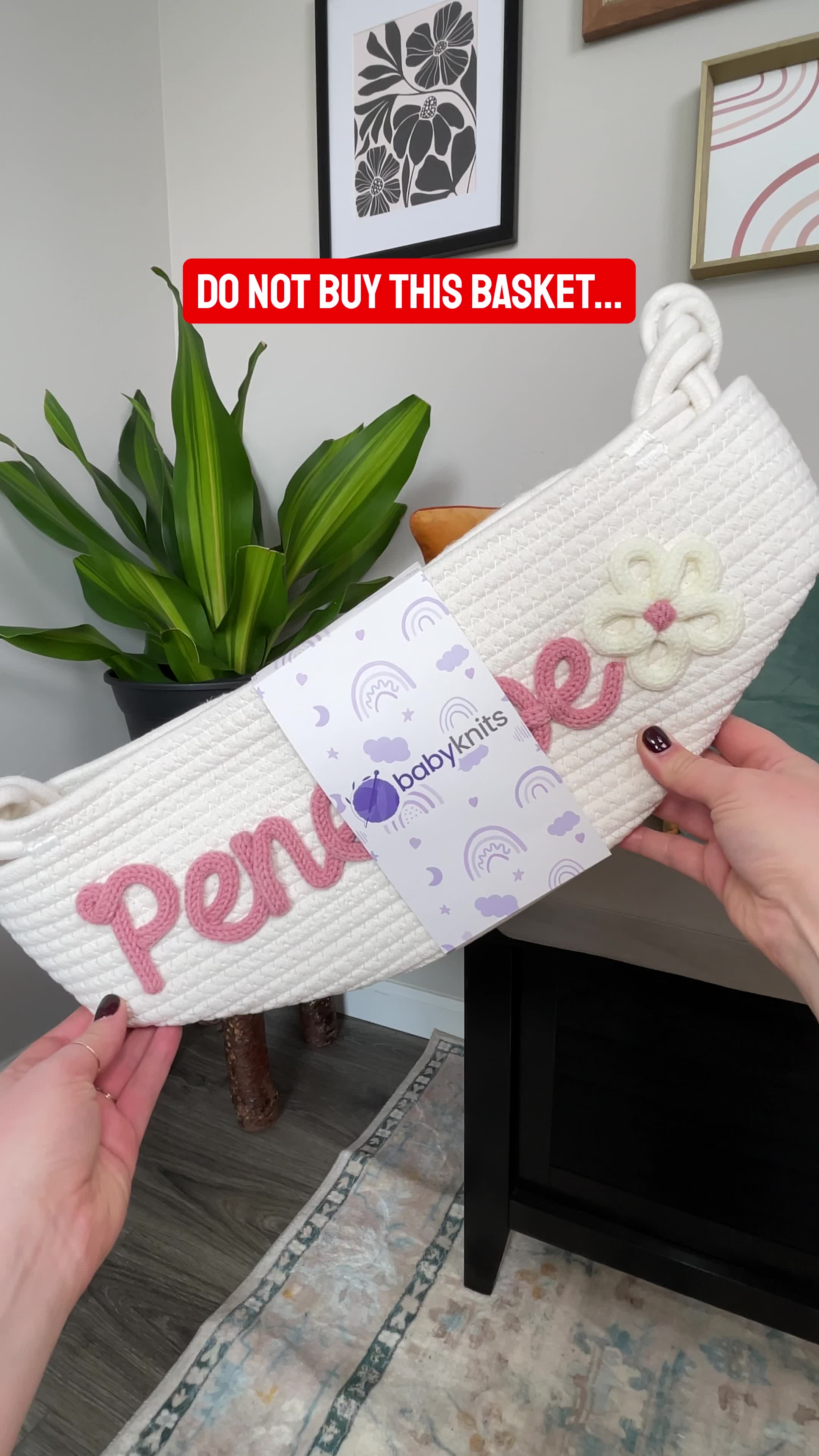 Baby Knits Facebook ad: Personalized Knitted Basket!