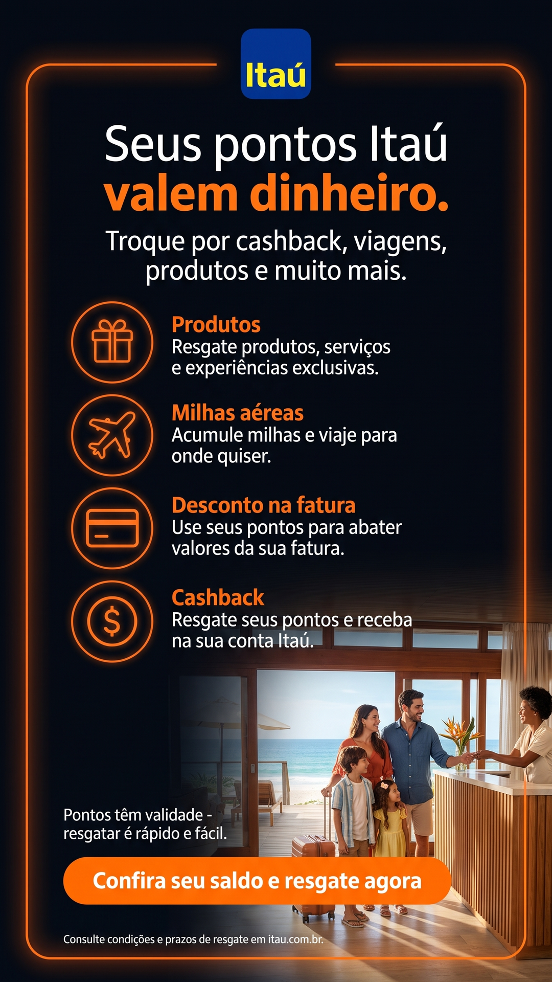 Central de Resgate de Pontos Facebook ad: Ganhe pontos e troque por viagens, produtos e cashback