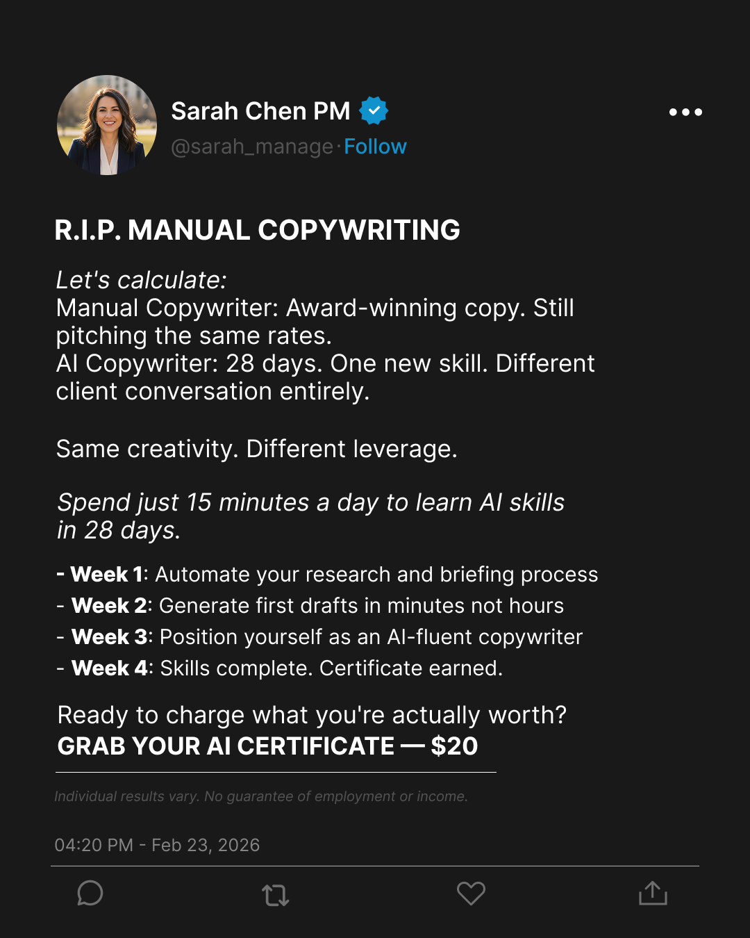 Coursiv Facebook ad