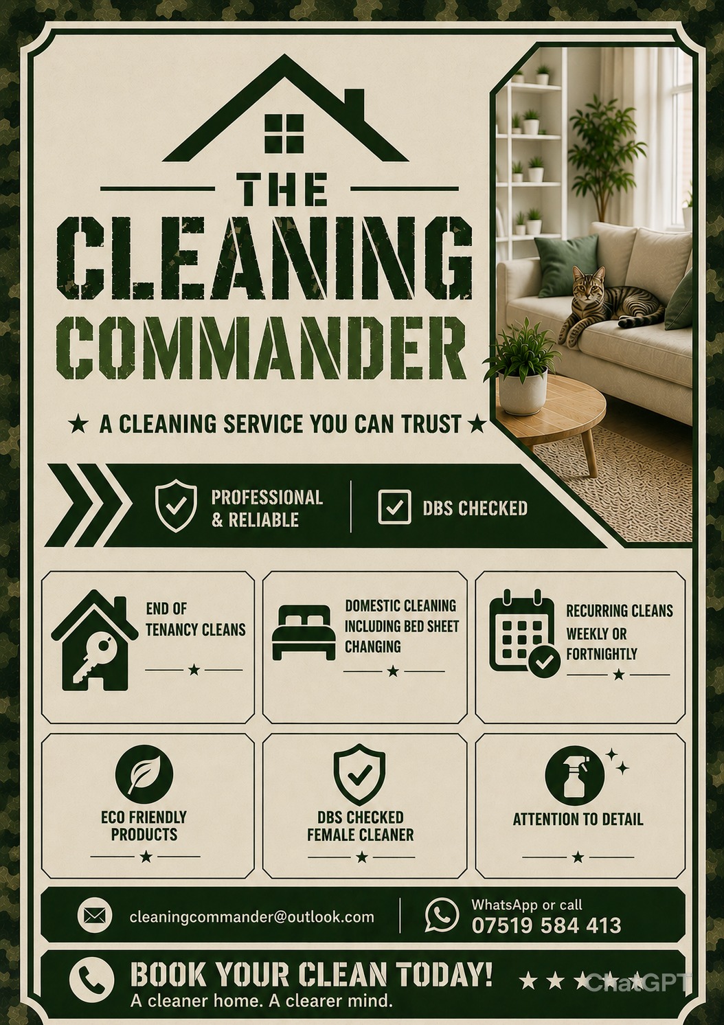 The Cleaning Commander Facebook ad