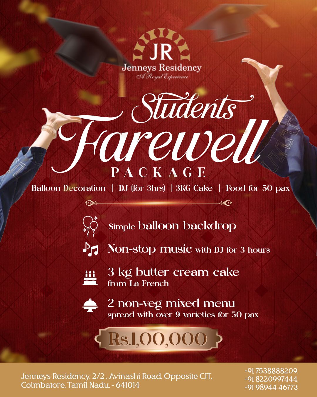 jenneysresidency Facebook ad: Every farewell deserves a grand send-off