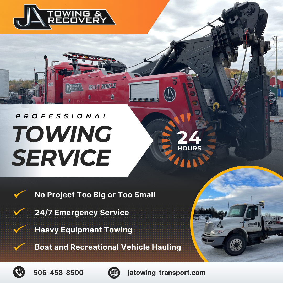 JA Towing & Recovery Facebook ad: Fast, Reliable Towing Service-Available 24/7!