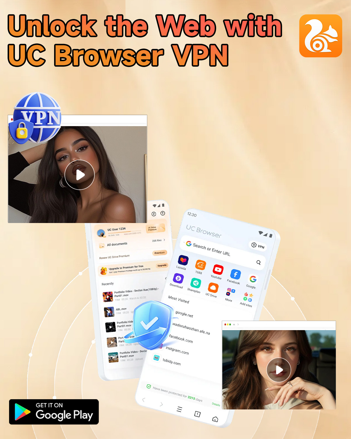 UC Browser5 Facebook ad: UC Browser-Safe, Fast, Private