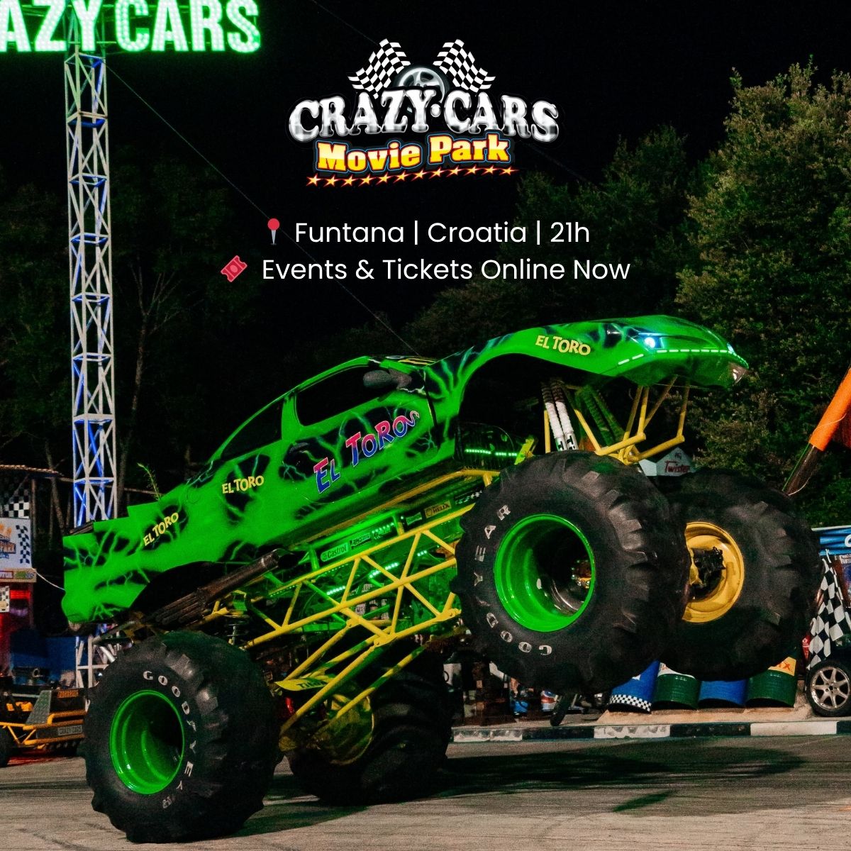 Crazy Cars Funtana Facebook ad: Back for another unforgettable summer.