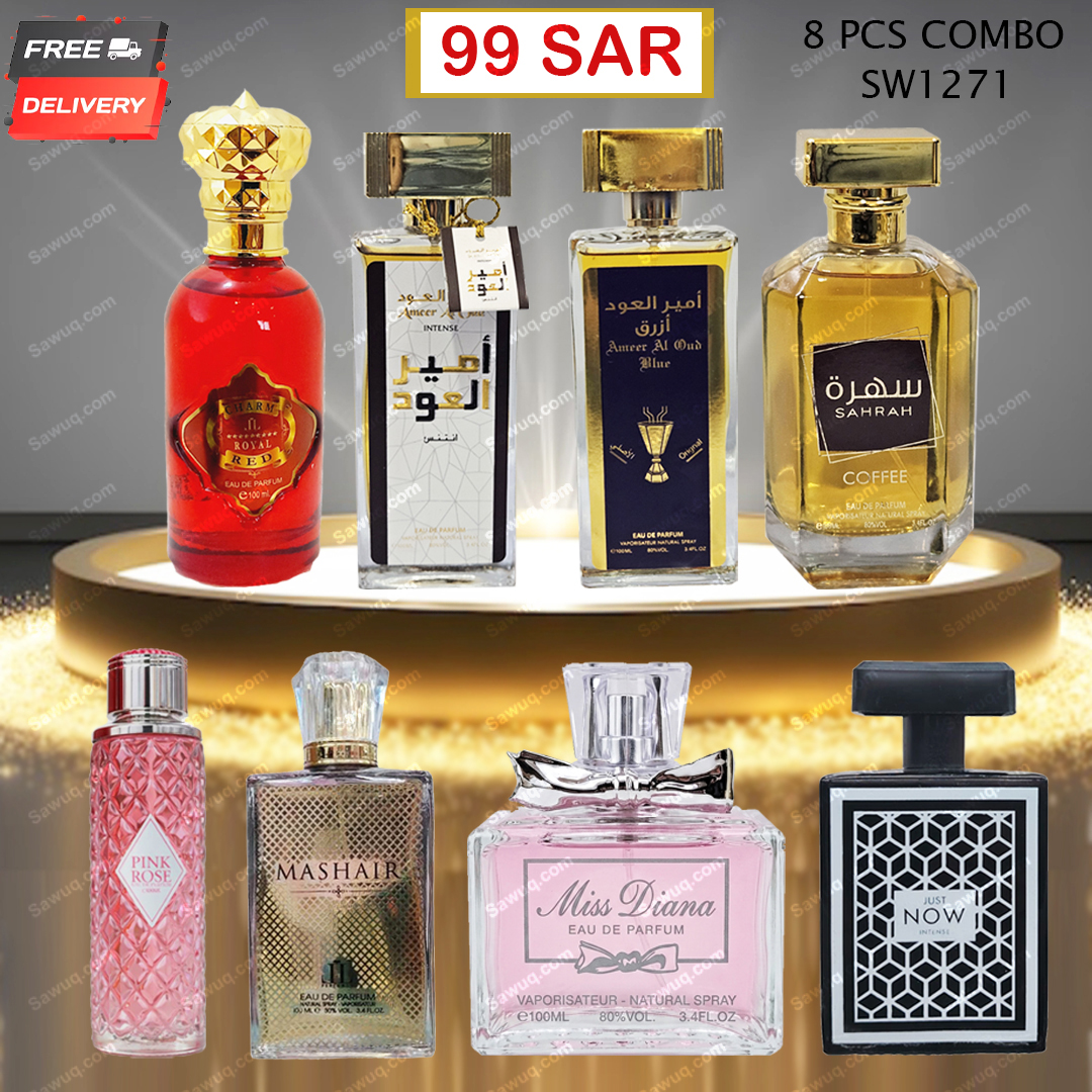 Sawuq Online Shop Facebook ad: 8 Pcs Divine Smell Long Lasting Perfume Collections.!