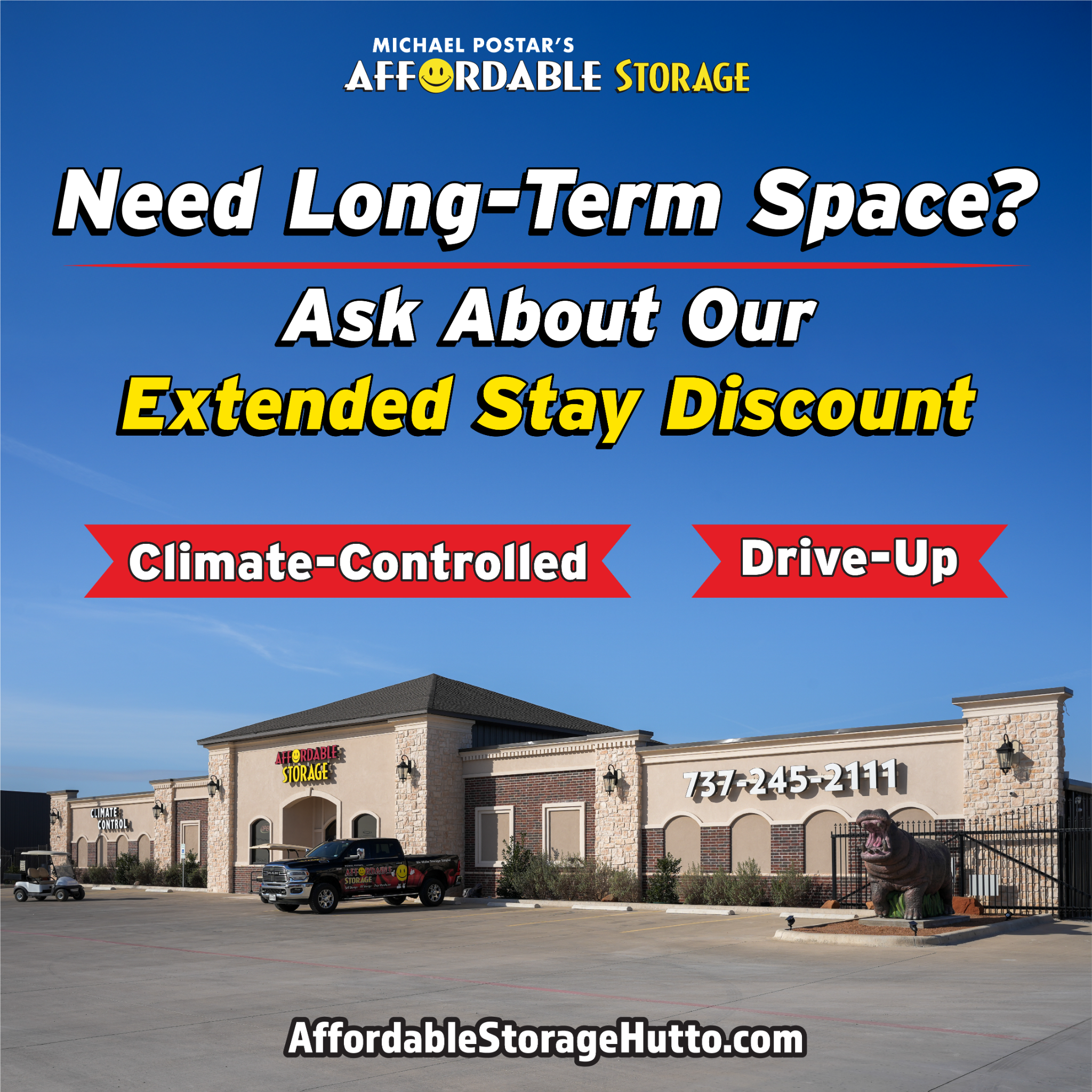 Affordable Storage Hutto Facebook ad from Oct 13, 2025