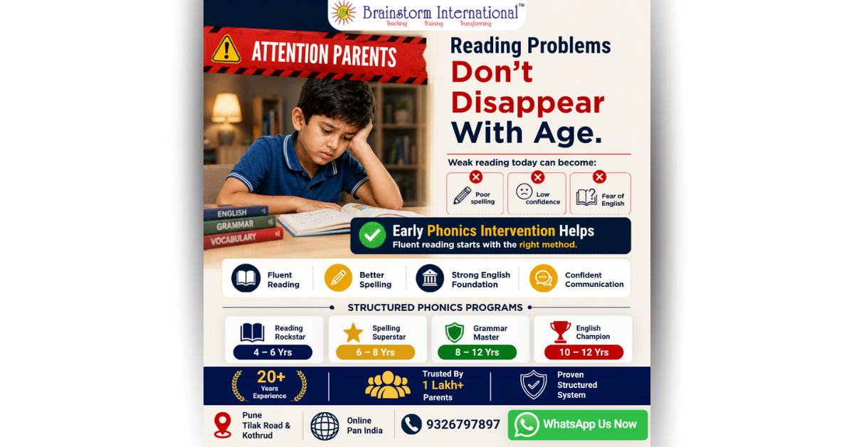 Brainstorm International - Phonics Facebook ad: Weak reading today. Fear of English tomorrow.