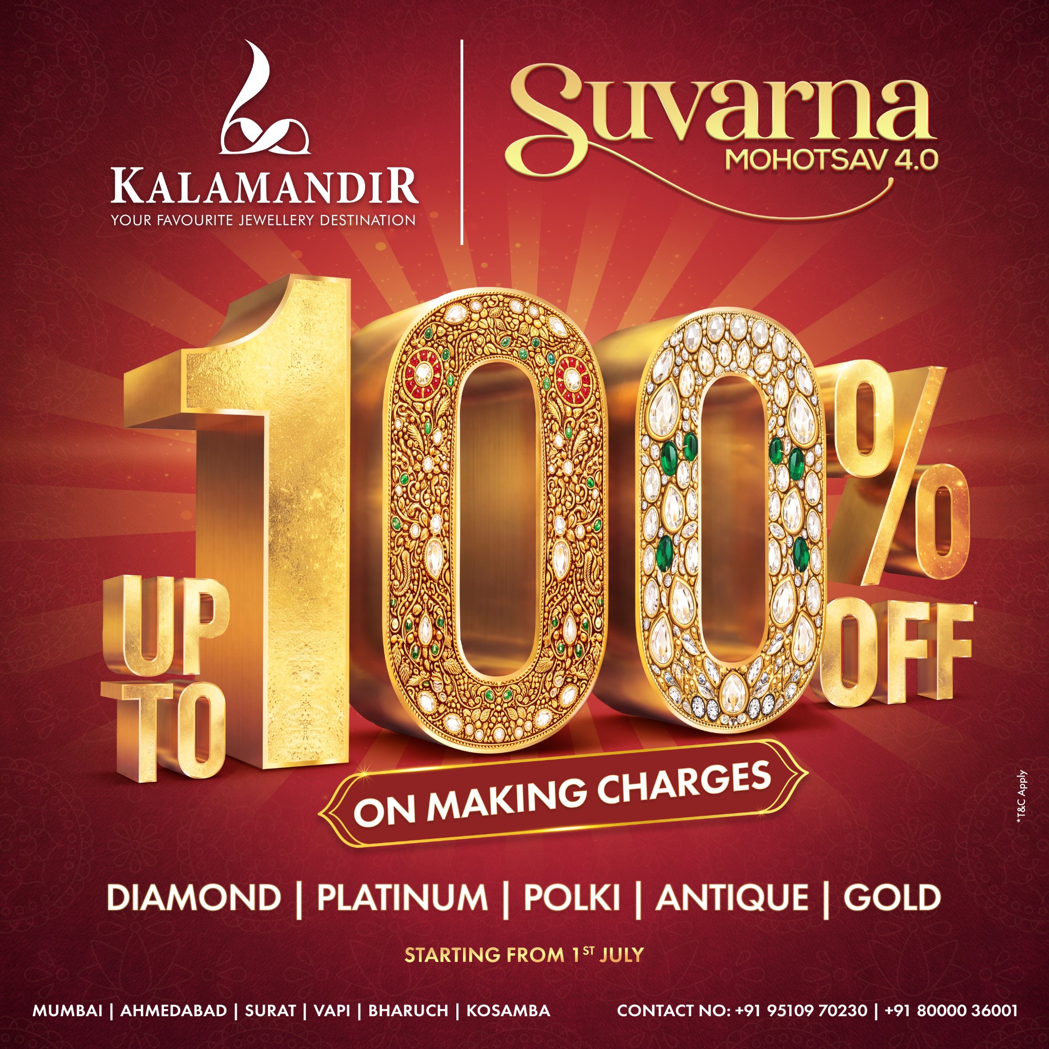 Kalamandir Jewellers Facebook ad: The Wait is Over. Suvarna Mahotsav 4.O Begins!