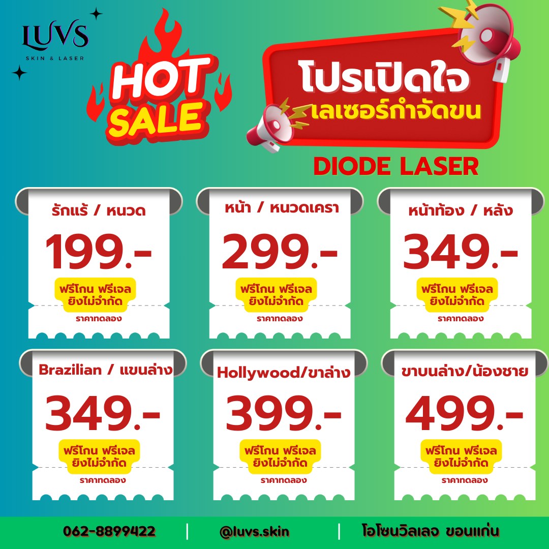 Luvs Skin เลิฟซ์ กำจัดขนขอนแก่น Facebook ad: โปรโมชั่น เปิดใจ ท้าให้ลอง