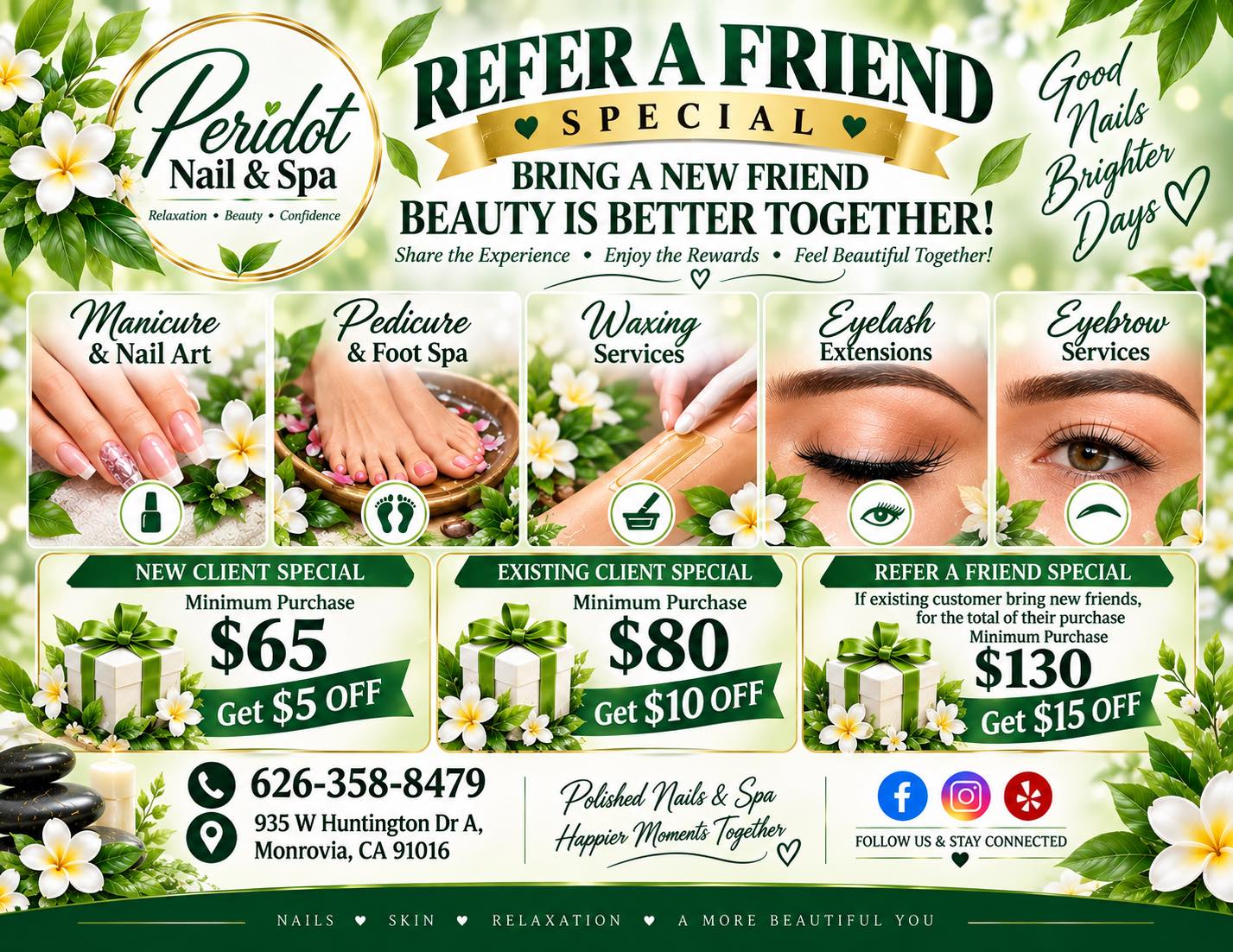 Peridot Nail & Spa Facebook ad: Bring a Friend & Save