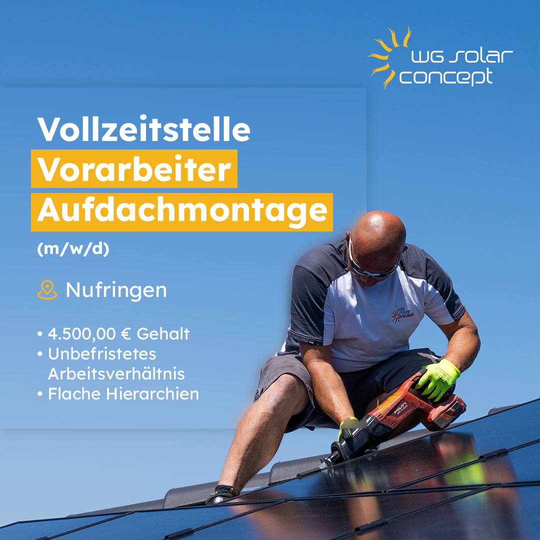 WG Solar Concept GmbH Facebook ad: Jetzt bewerben