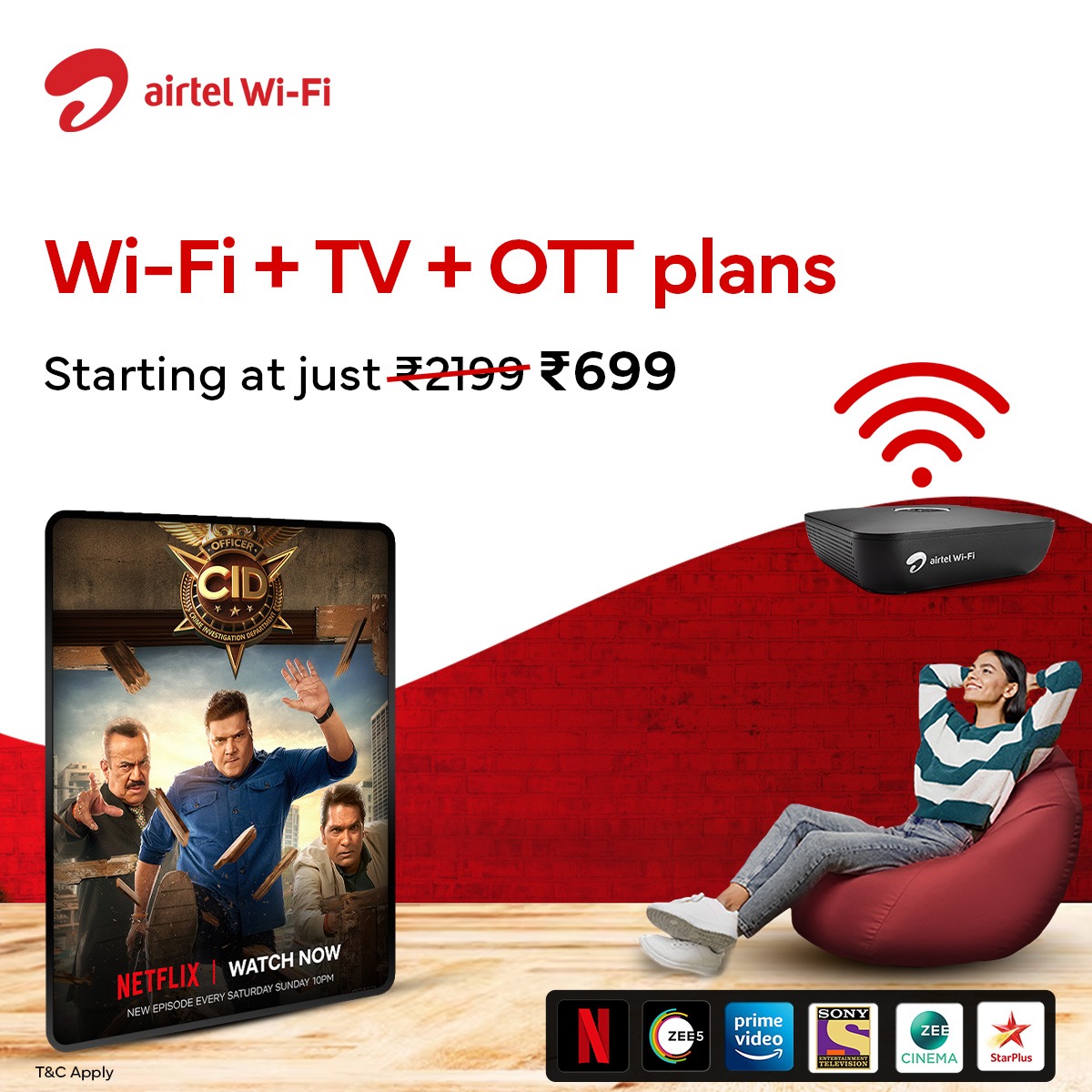 Airtel Xstream Fiber Facebook ad