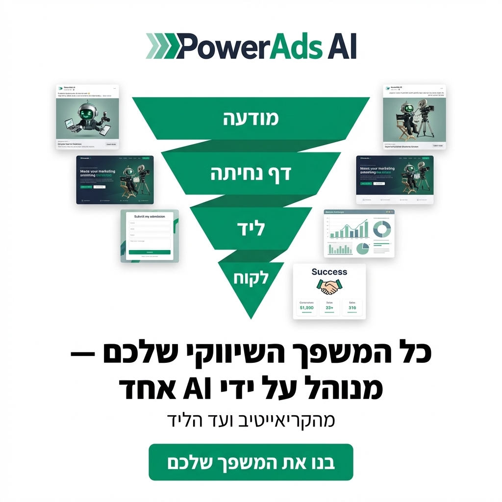 PowerAds.Ai Facebook ad: PowerAds 2.0 - סוכן השיווק המתקדם בעולם - נסו עכשיו ב-1$