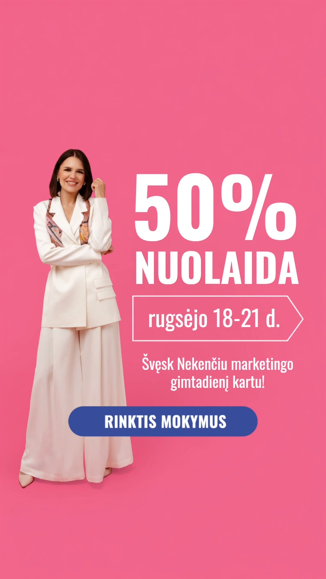 Nekenčiu marketingo. Socialinių tinklų agentūra Facebook ad: Gimtadienio nuolaidos -50% VISKAM