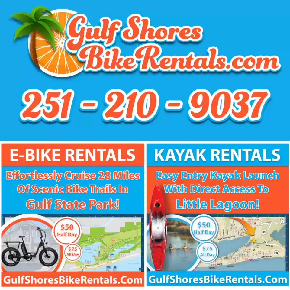 Gulf Shores & Orange Beach Bike Rentals Facebook ad: The Most Fun You'll Have On Vacation!