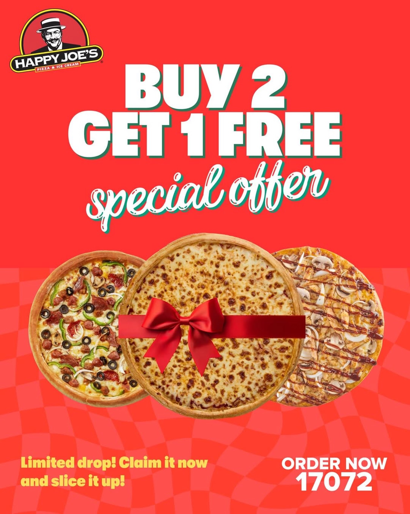 Happy Joe's Egypt Facebook ad: HAPPYYY WEEKENDDDD!
