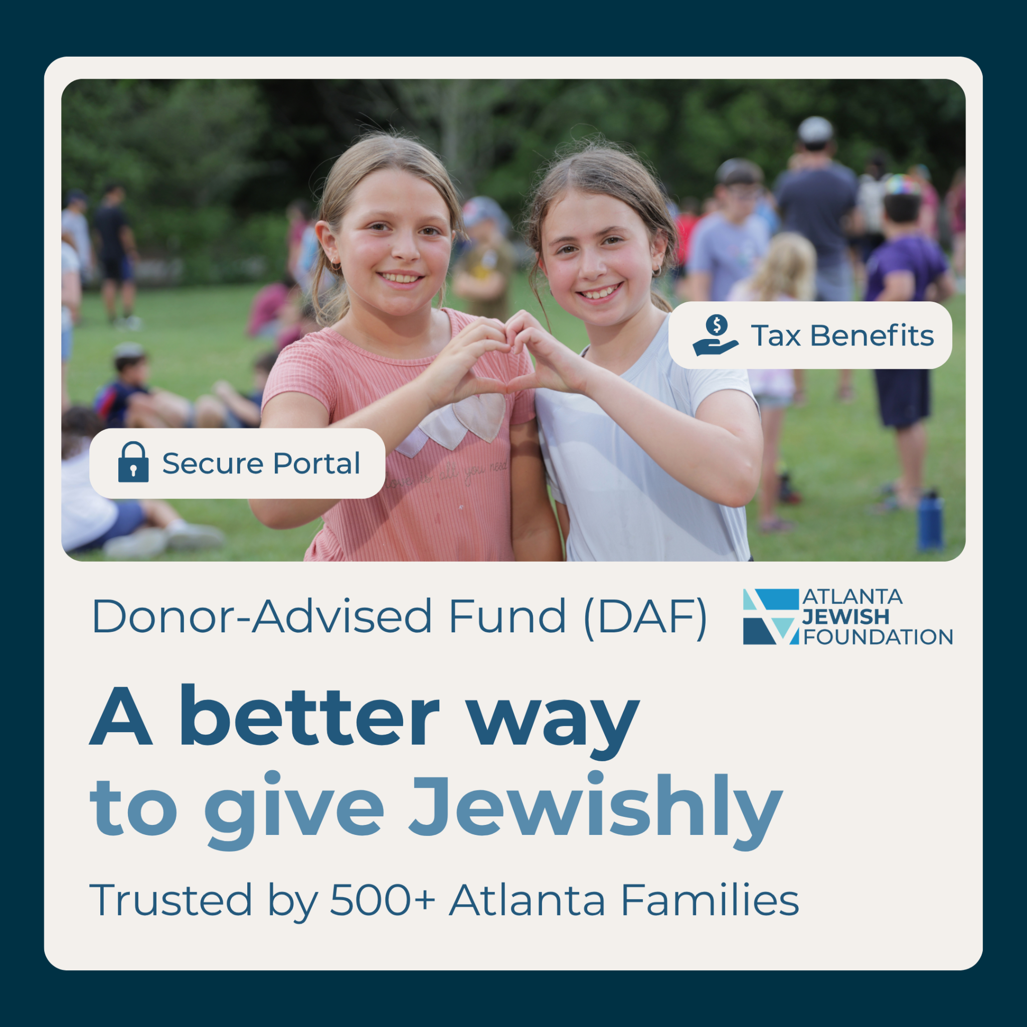 Atlanta Jewish Foundation Facebook ad: Jewish giving, simplified.