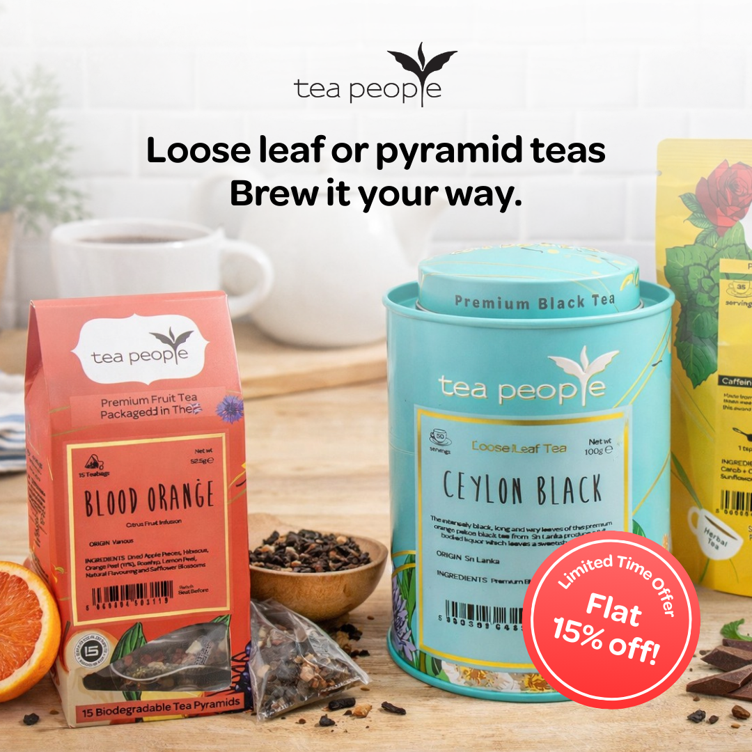 Tea People Facebook ad: Tea People offers thoughtfully crafted blends designed for…