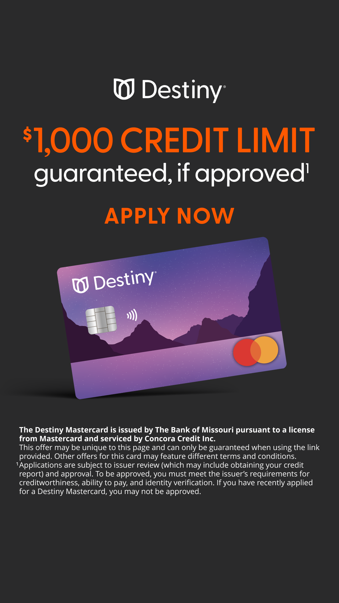 Destiny Card Facebook ad from Aug 13, 2026