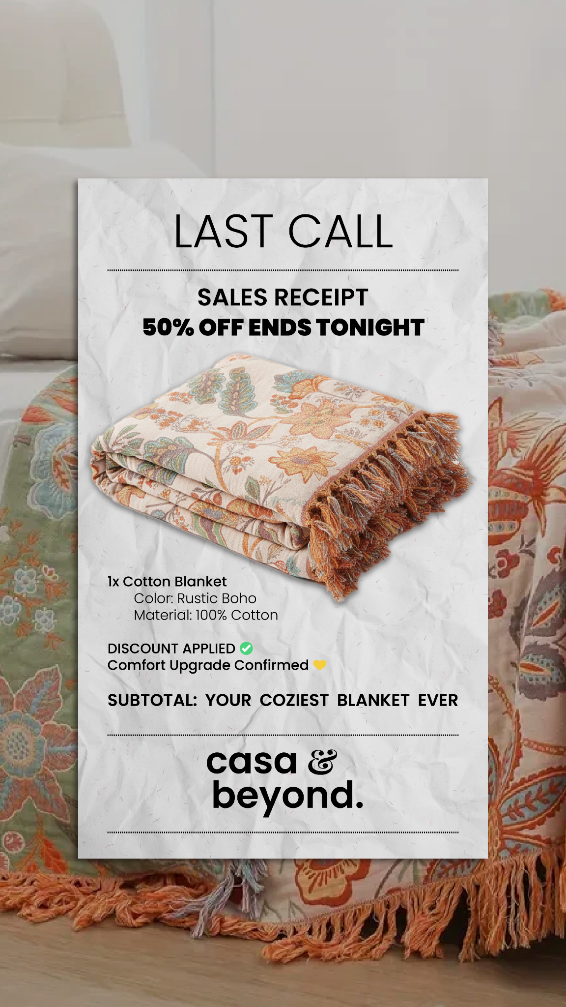 Beautiful Blankets Facebook ad