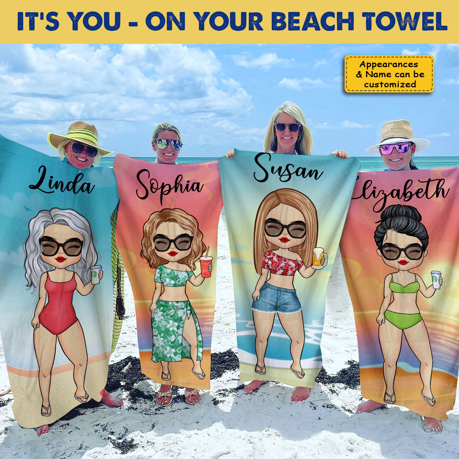 The Pawfect House - Gift For Friends Facebook ad: Funny beach towels for you and your besties