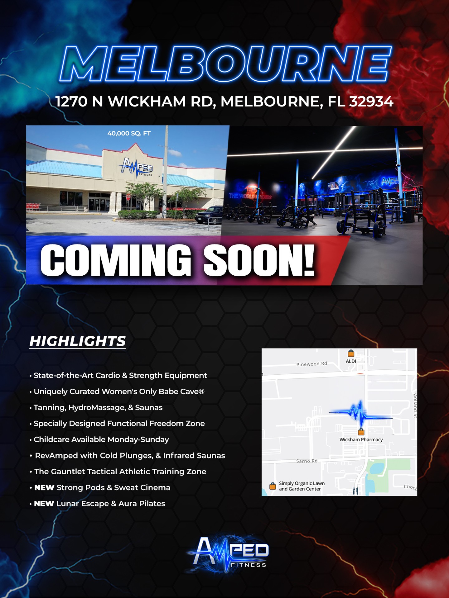 Amped Fitness Facebook ad: Florida… we heard you loud and clear Melbourne…