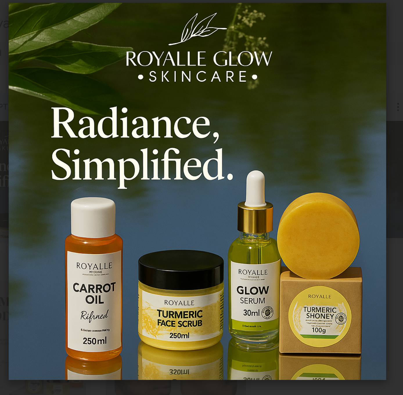 Royalle Glow Skincare Facebook ad from Apr 3, 2025