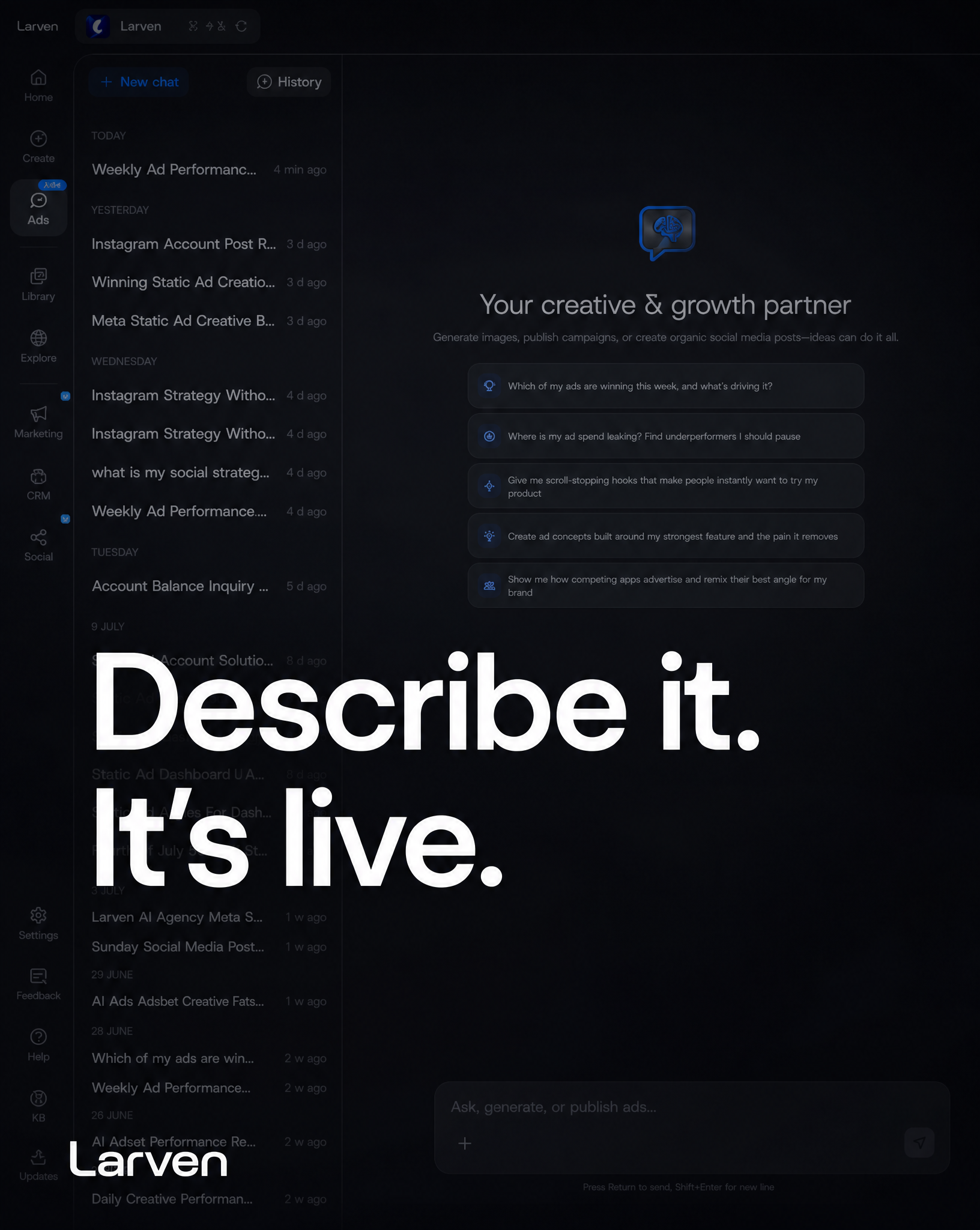 Larven AI Facebook ad