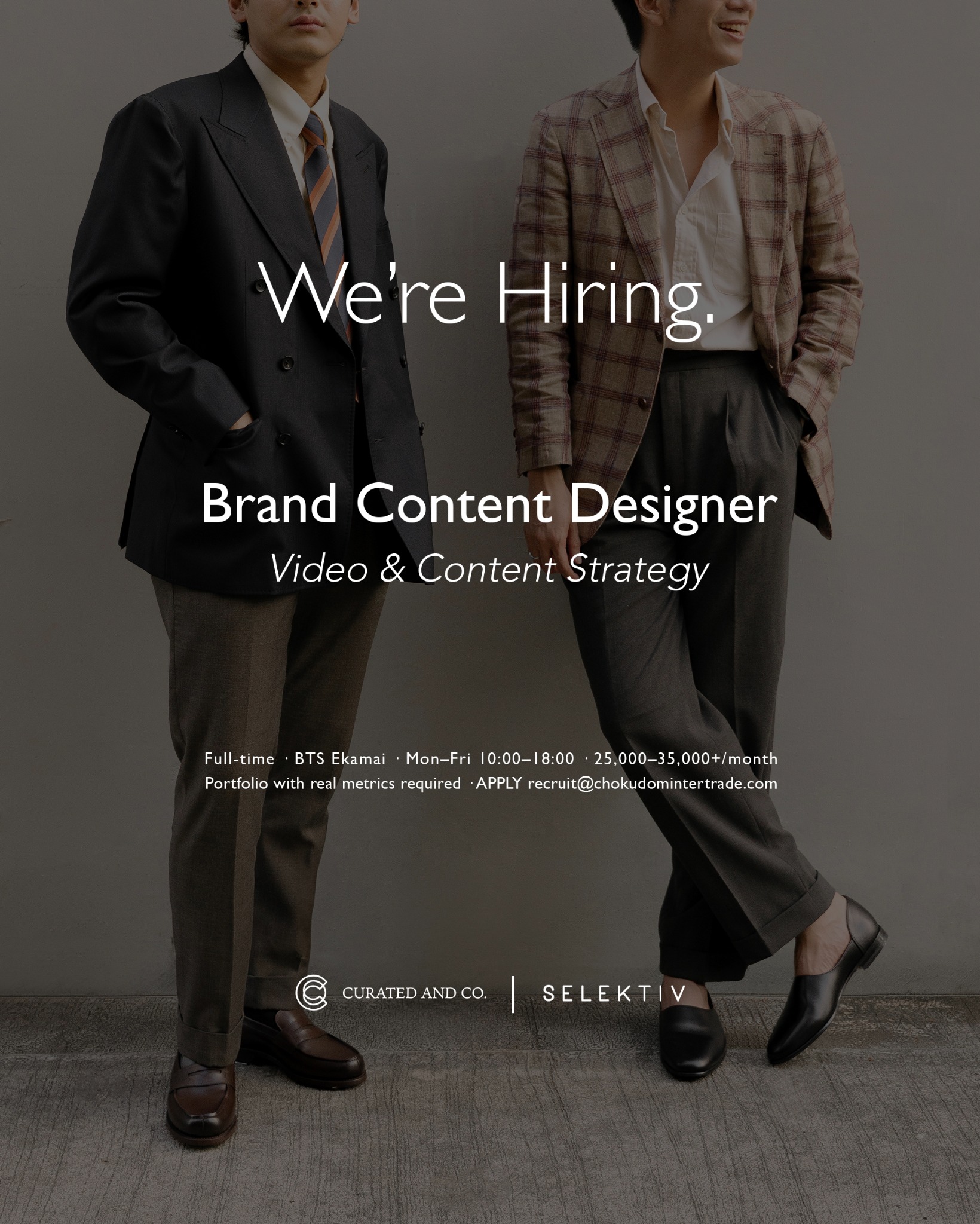Curated and Co. Bangkok Facebook ad: Job Opening: Brand Content Designer, Video & Content…