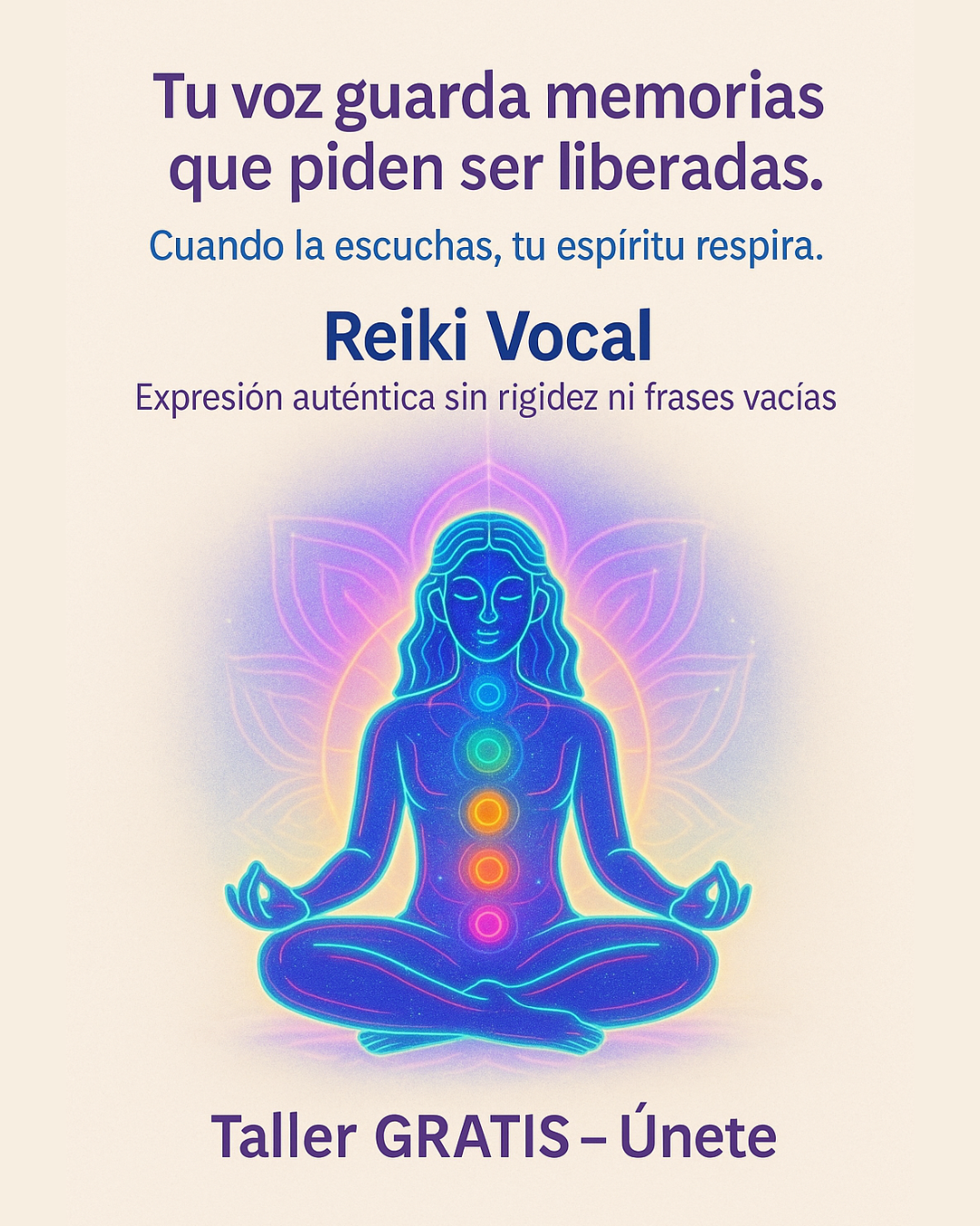 Reiki Vocal Facebook ad: Libera tu voz y suelta lo que guardas dentro