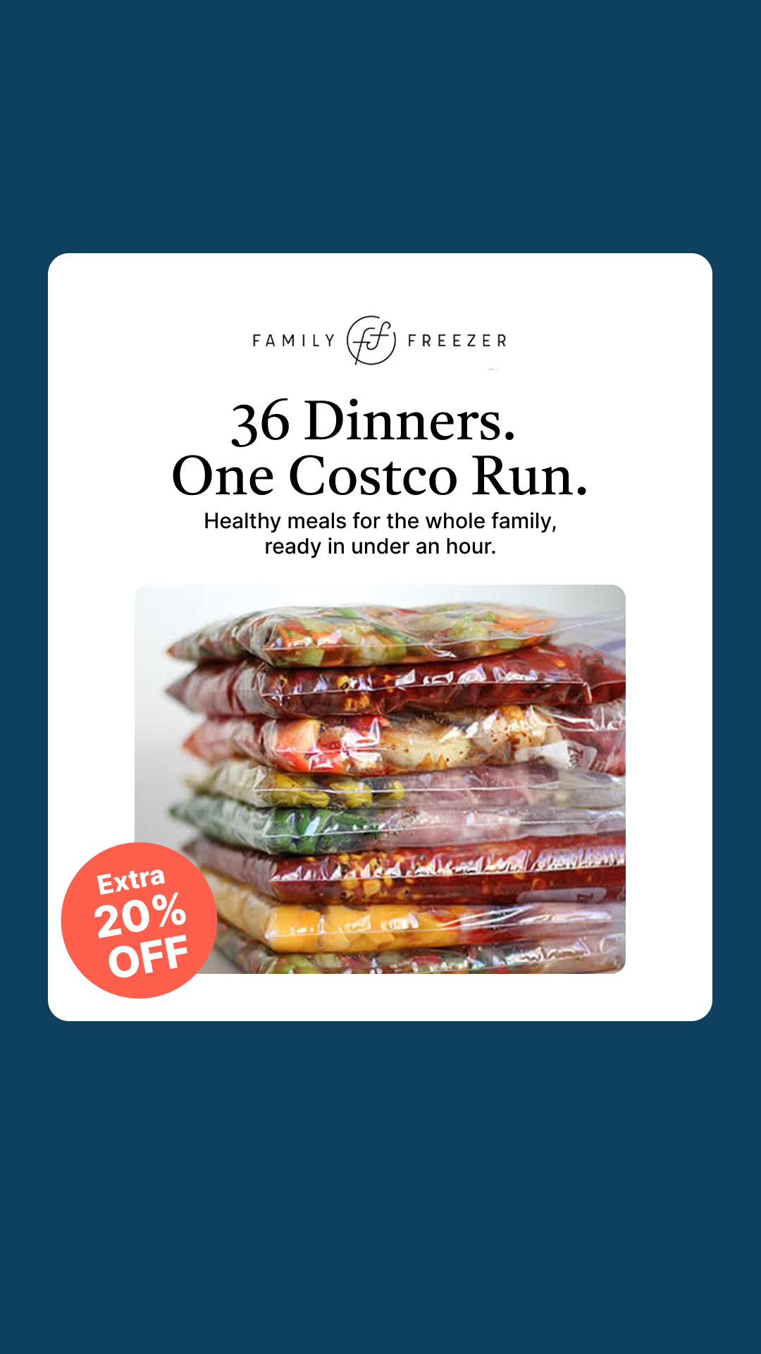 The Family Freezer Facebook ad