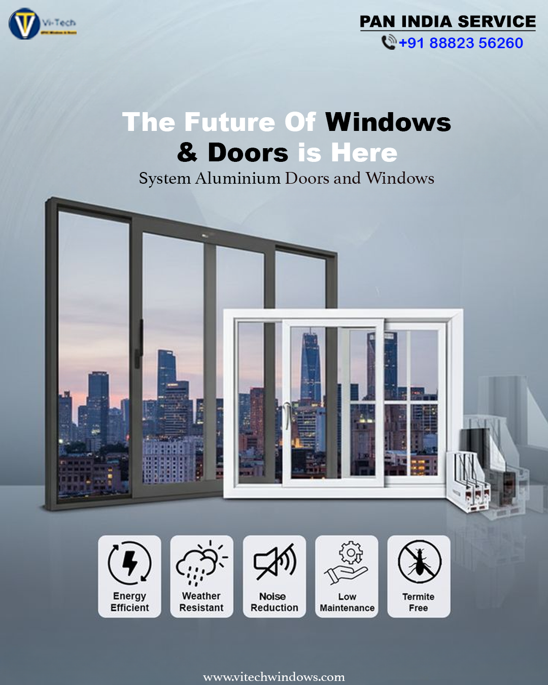 Vi Tech Windows Facebook ad: Get 20% OFF on Premium uPVC & Aluminium Doors & Windows…