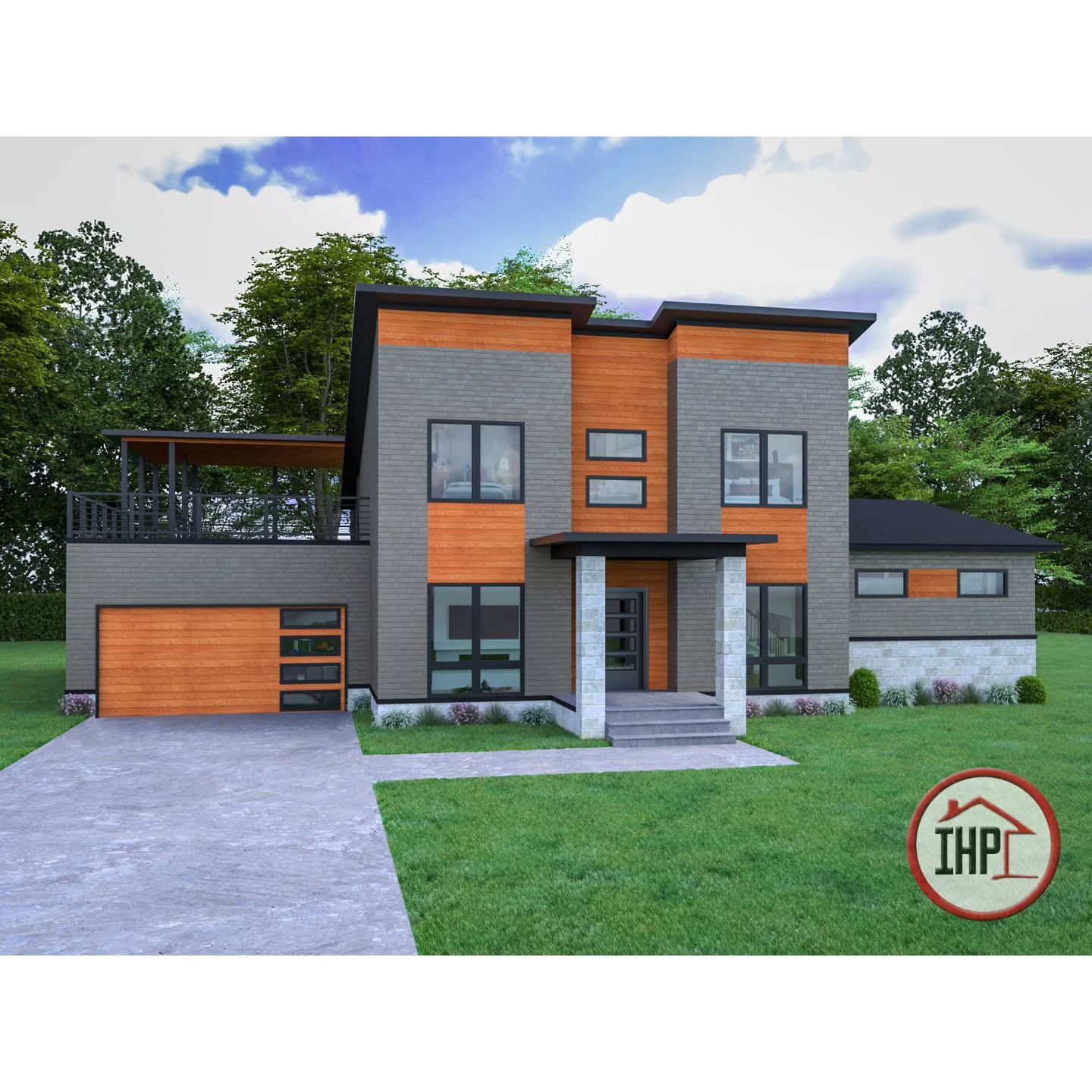 Need House Plans? Facebook ad: Greystone - This modern masterpiece blends dark brick…