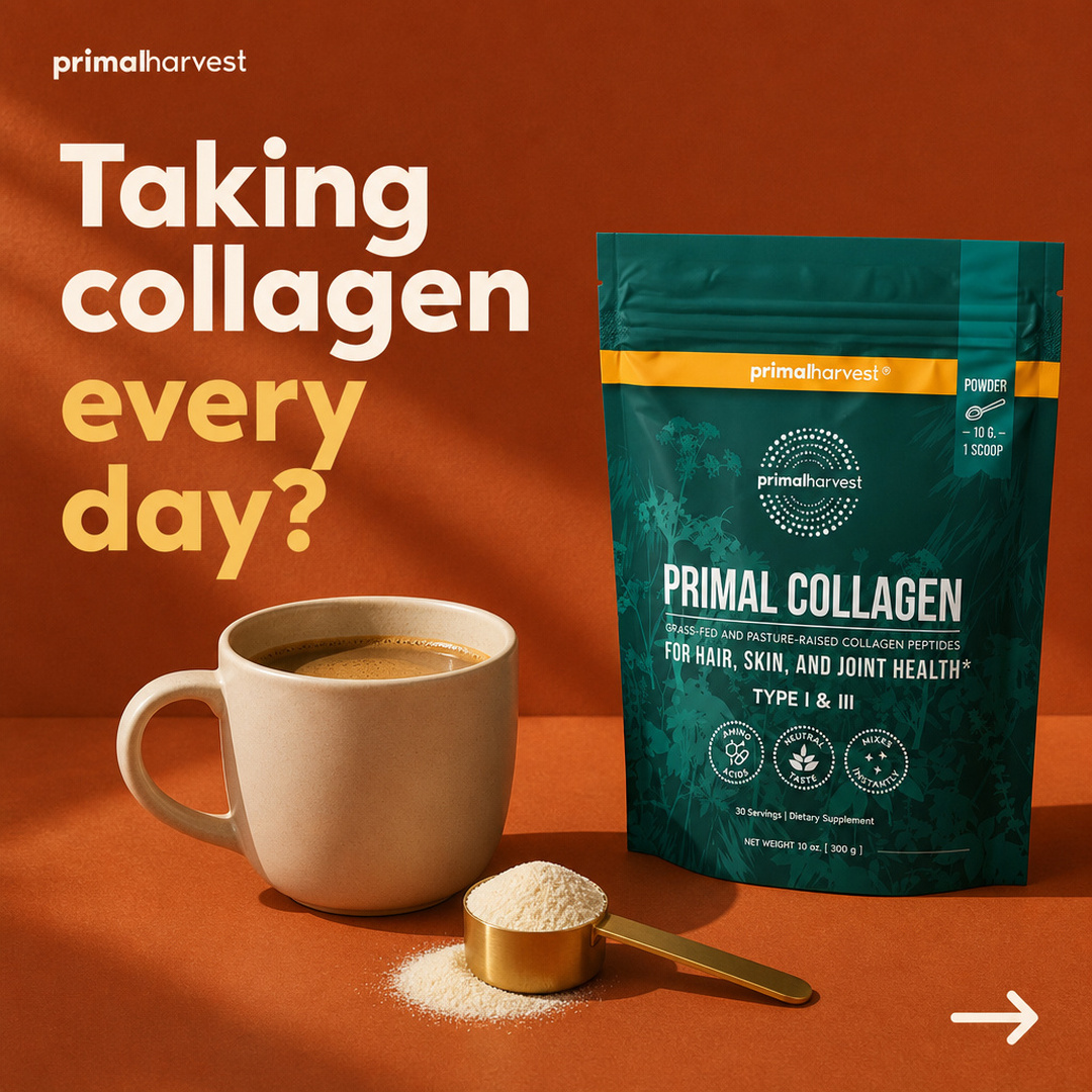 Primal Harvest Facebook ad: Maybe skin is what put collagen on your…