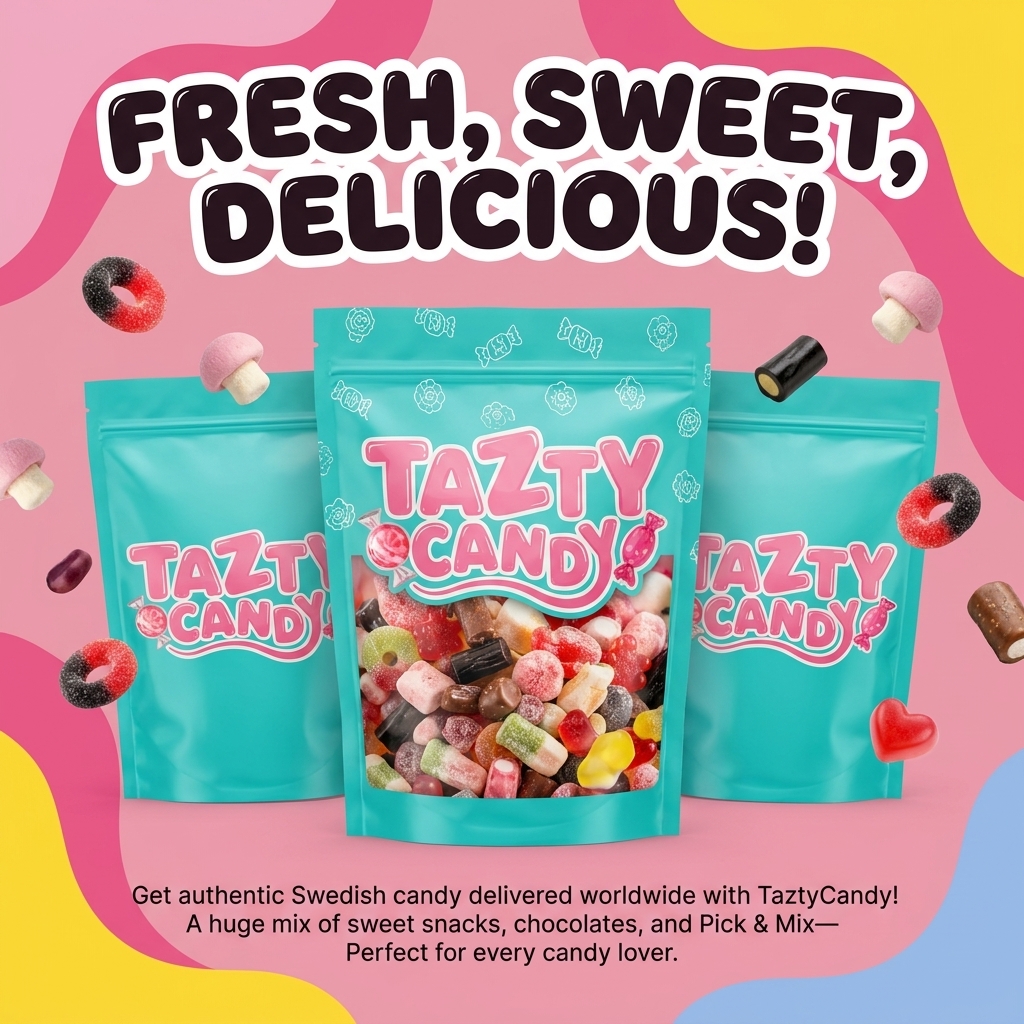 Taztycandy.com Facebook ad: Taste Authentic Swedish Candy