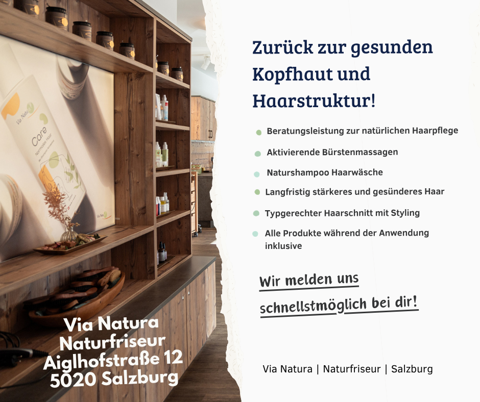 Via Natura - Naturfriseur Salzburg Facebook ad: Starte deinen Weg zu schönem Haar