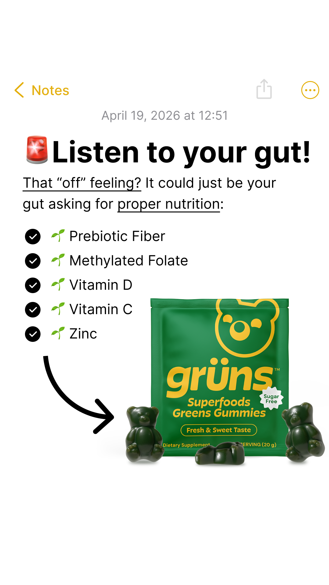 Grüns Facebook ad