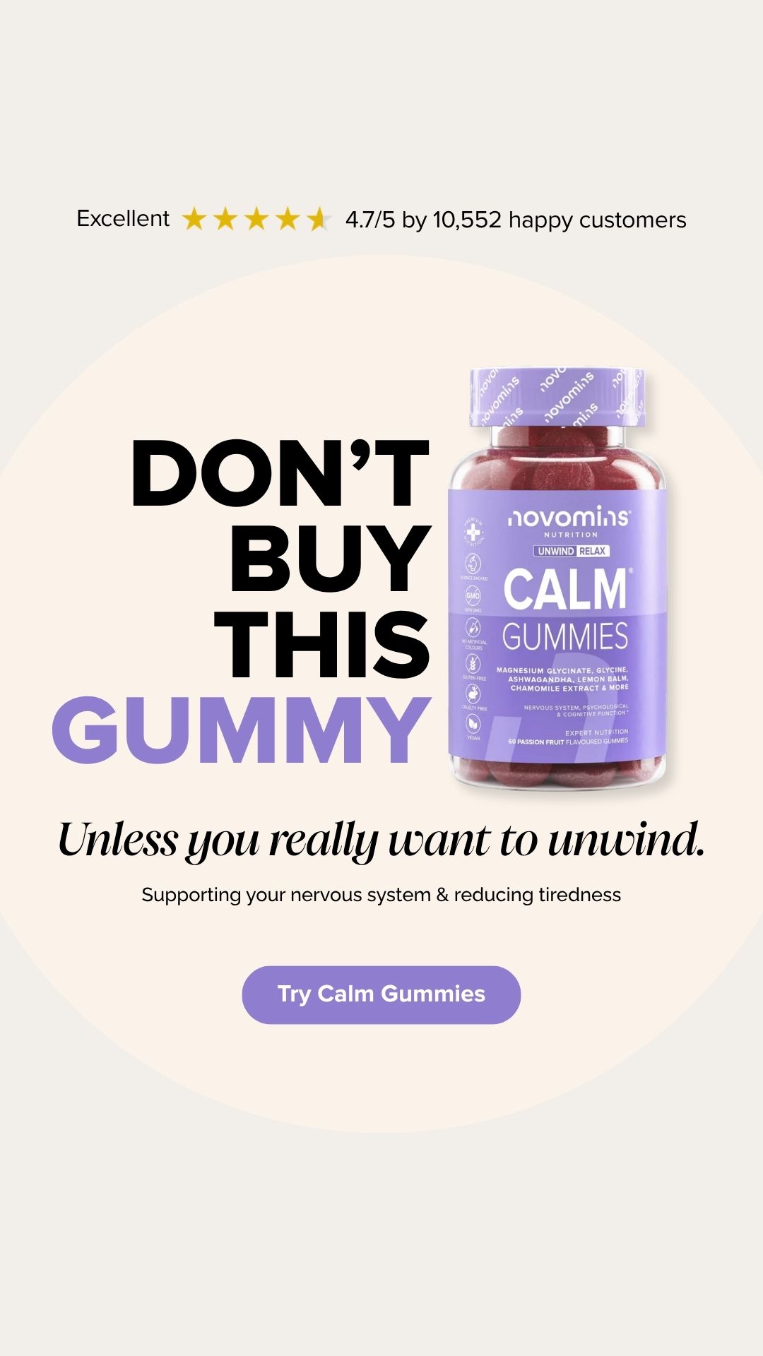 Novomins Nutrition Facebook ad