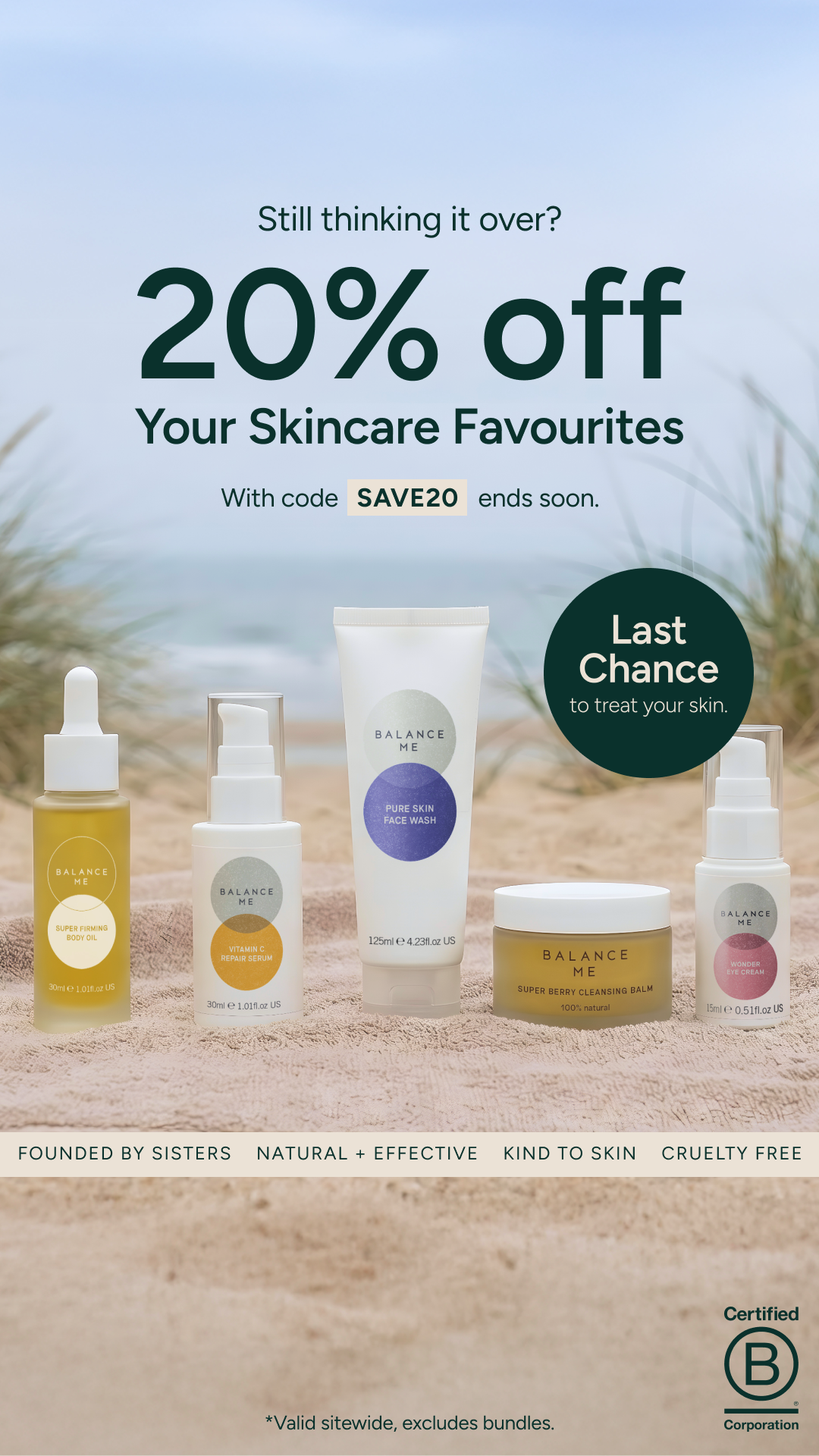 Balance Me Skincare Facebook ad