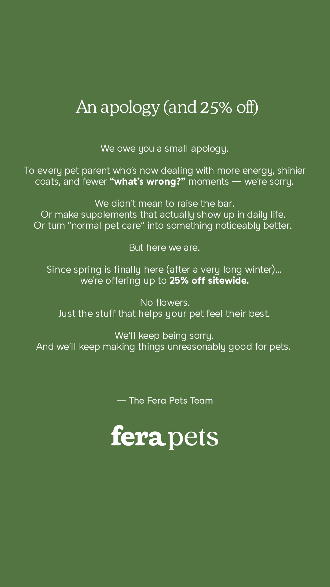 Fera Pets Facebook ad