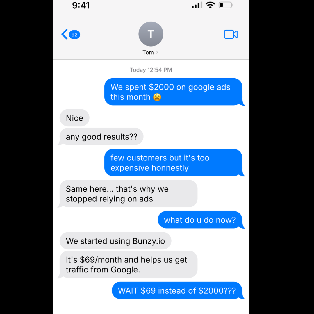 Bunzy Facebook ad