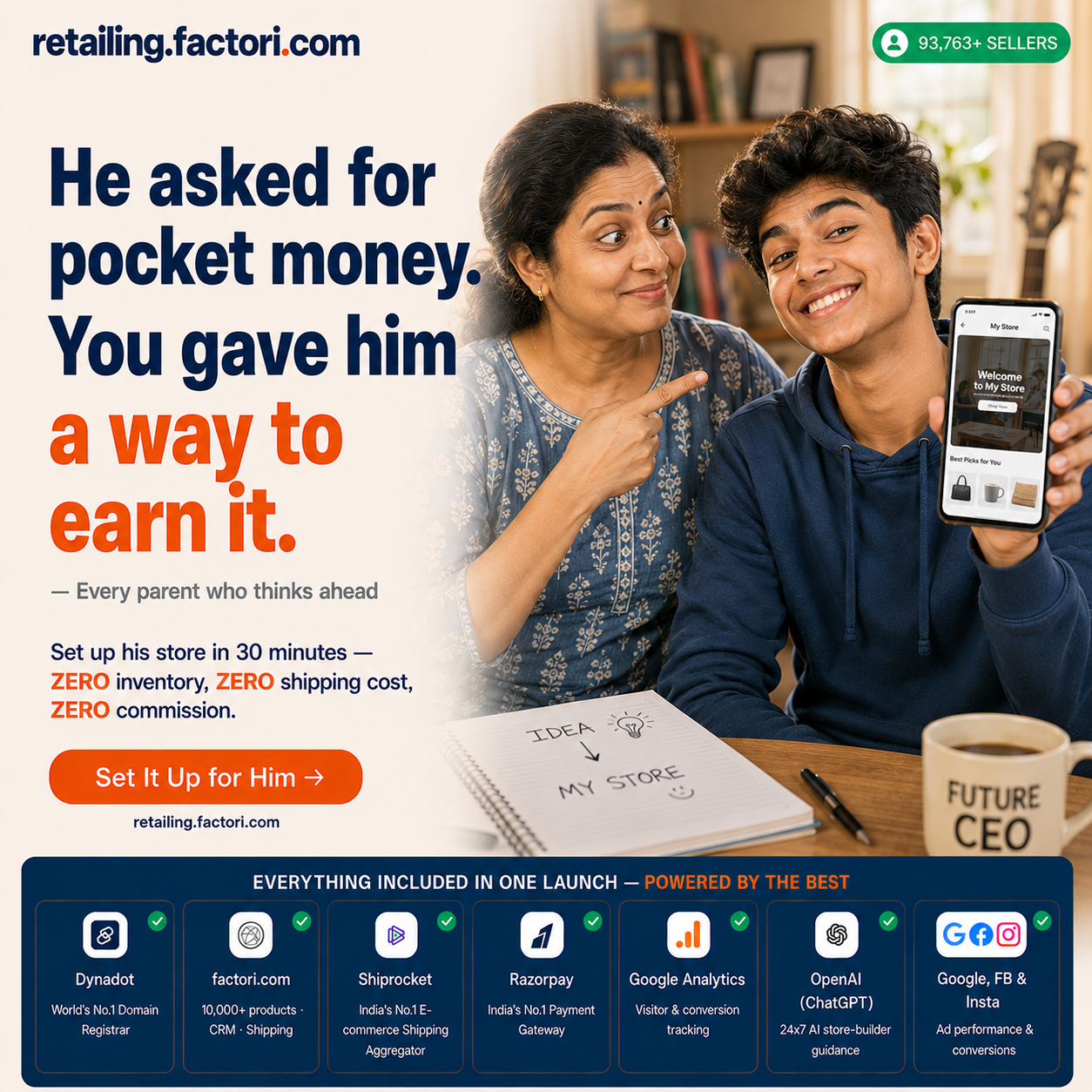 Factori.com Facebook ad