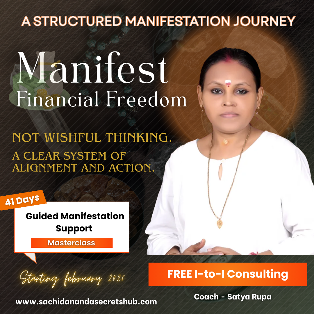 Sachidananda Secrets Hub Facebook ad: Manifest Financial Freedom