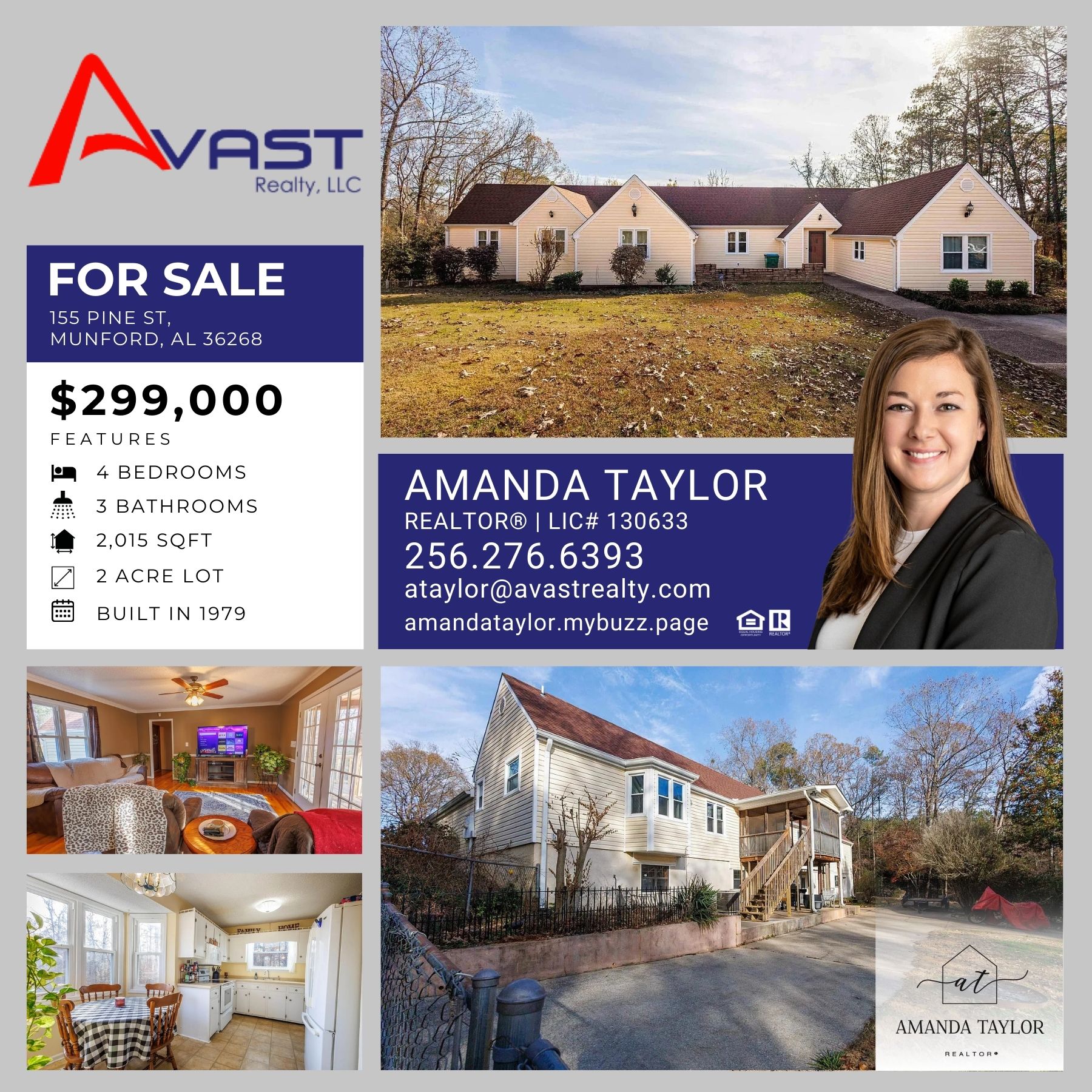 Amanda Taylor- Avast Realty Facebook ad: 4BR/3BA home on approx 2± acres in the…