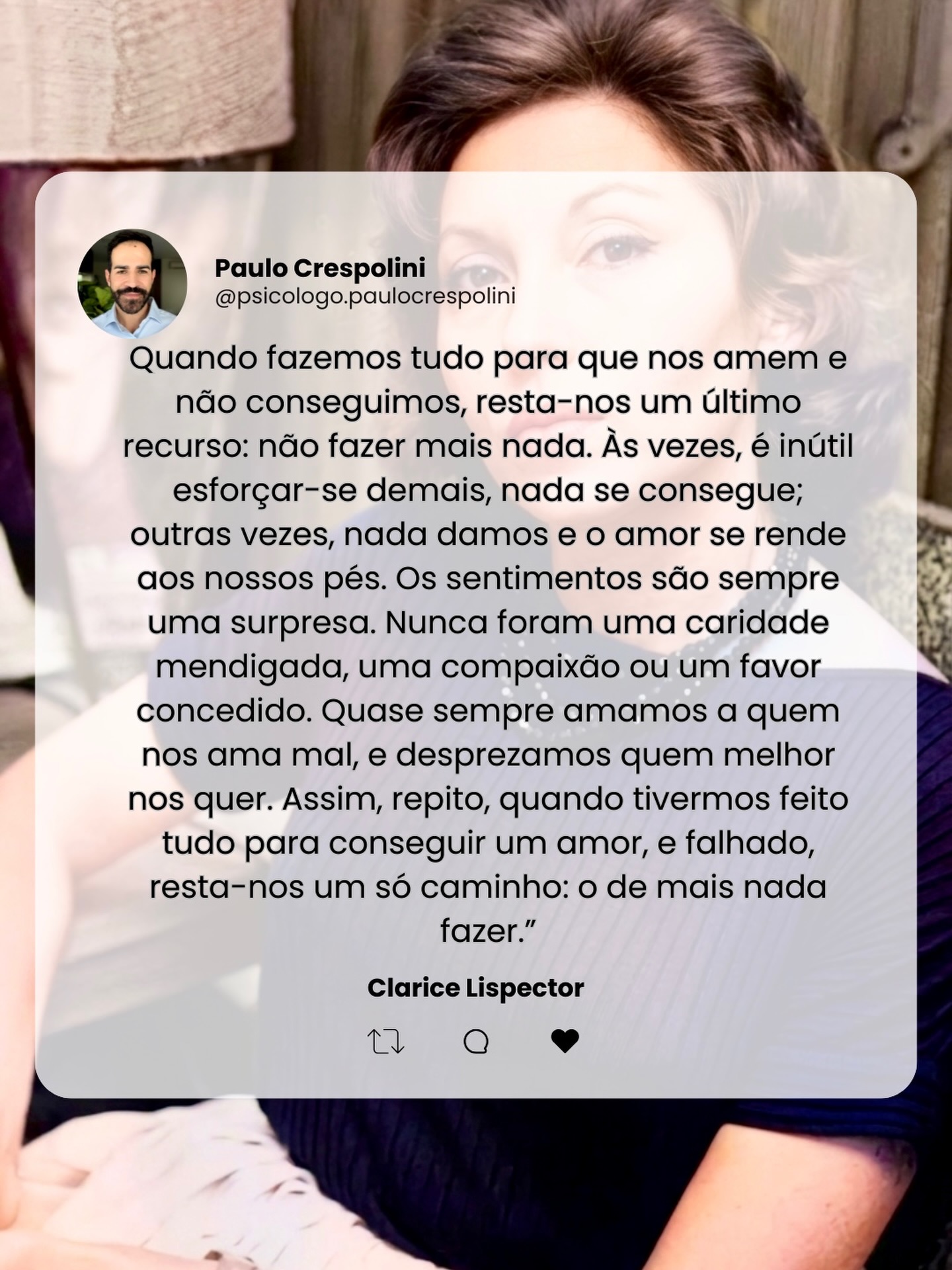 Paulo Crespolini - Psicólogo Facebook ad: LISPECTOR, Clarice. Inutilidade.