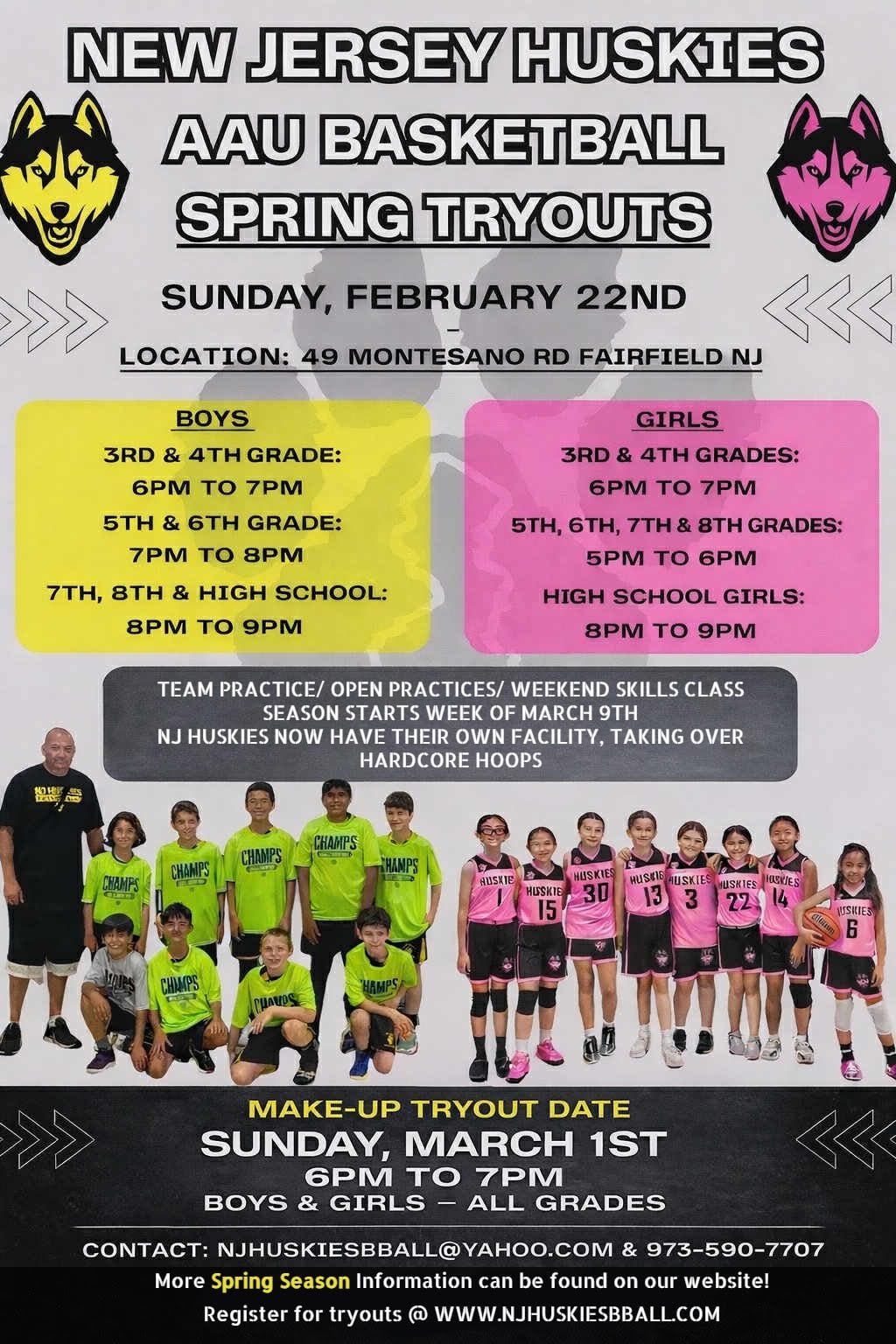 NJ Huskies Basketball Facebook ad
